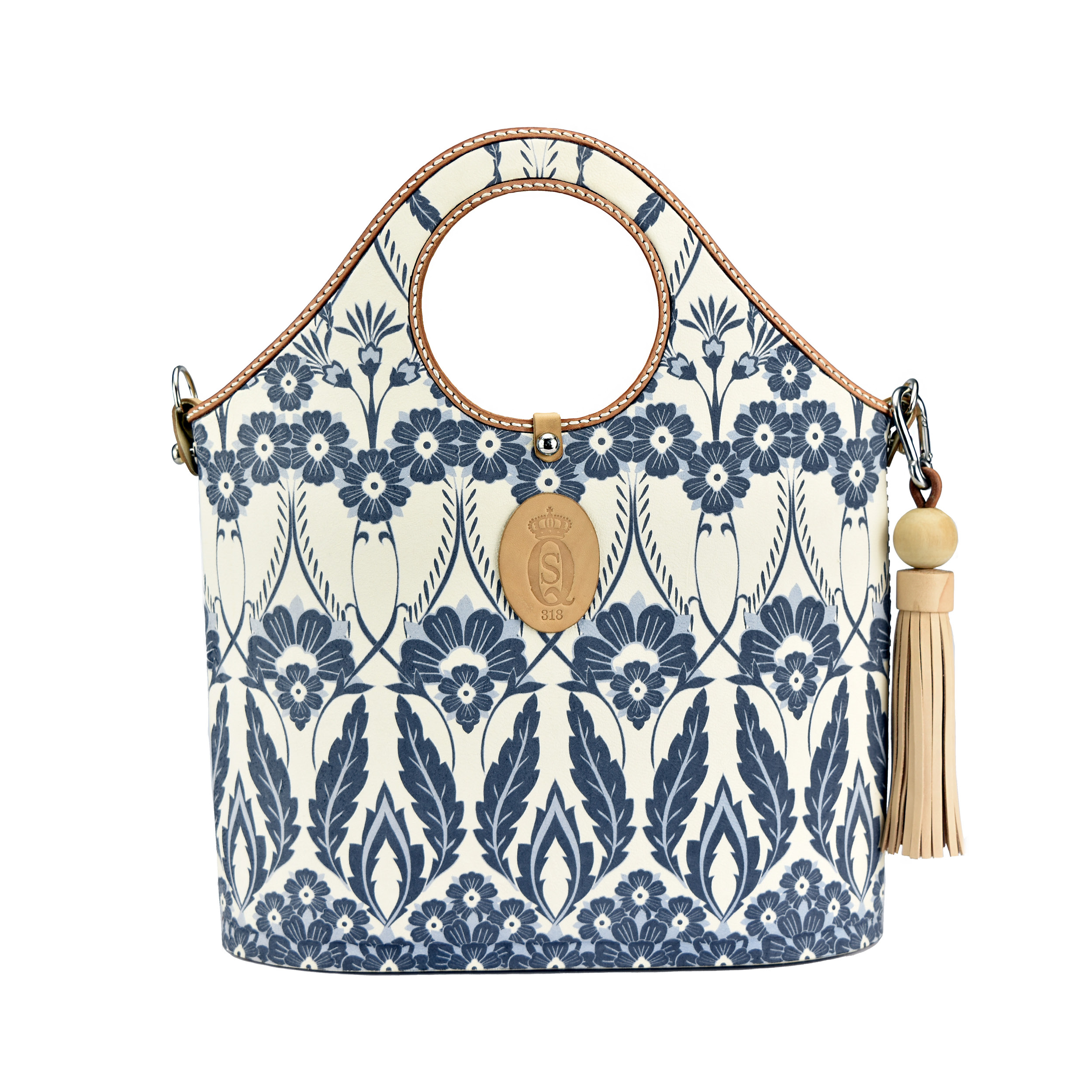 DELFT BLUE LARGE TOTE | Leather Bags | Studio Queen 318